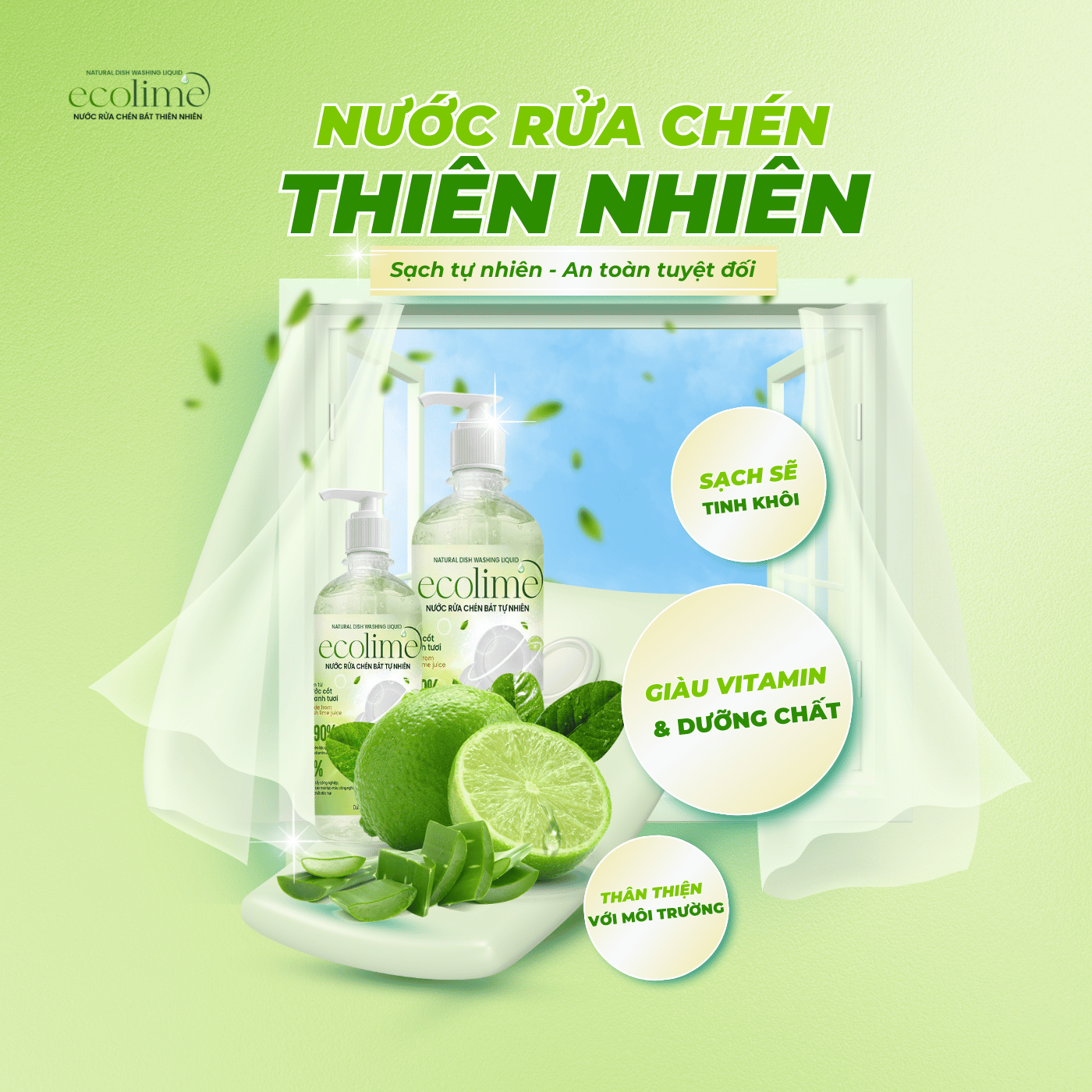 Nước Rửa Chén Bát Thiên Nhiên – Dịu Êm Tay, Sạch Mỡ, Thân Thiện Môi Trường